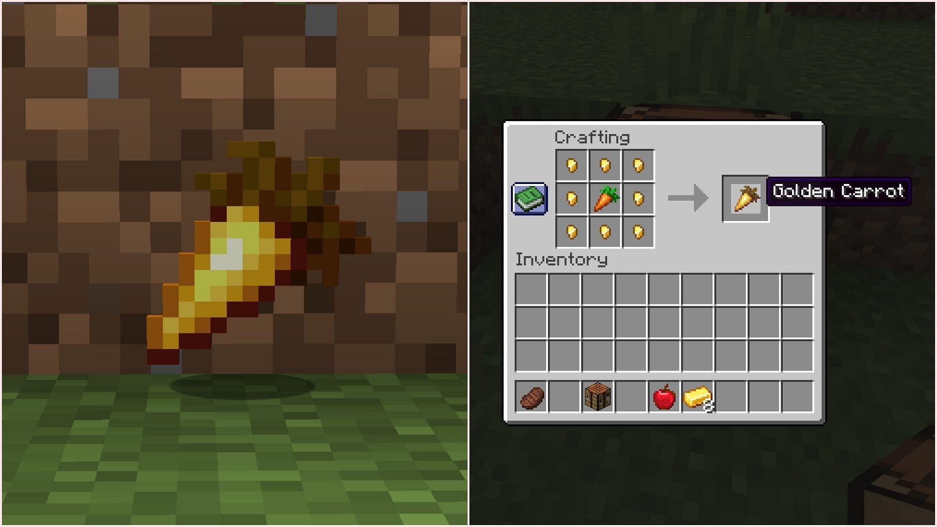 A decent gold and carrot farm can easily allow players to get golden apples (Image via Mojang Studios)