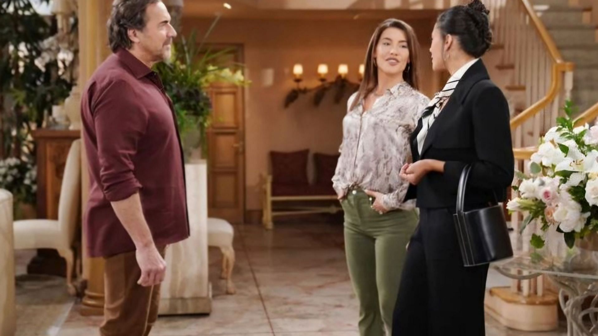 Ridge Forrester, Steffy Forrester, and Daphne Rose in a still from The Bold and the Beautiful (Image via CBS)