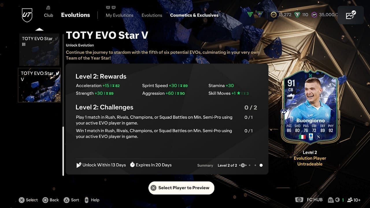 The EVO has two levels (Image via EA Sports)