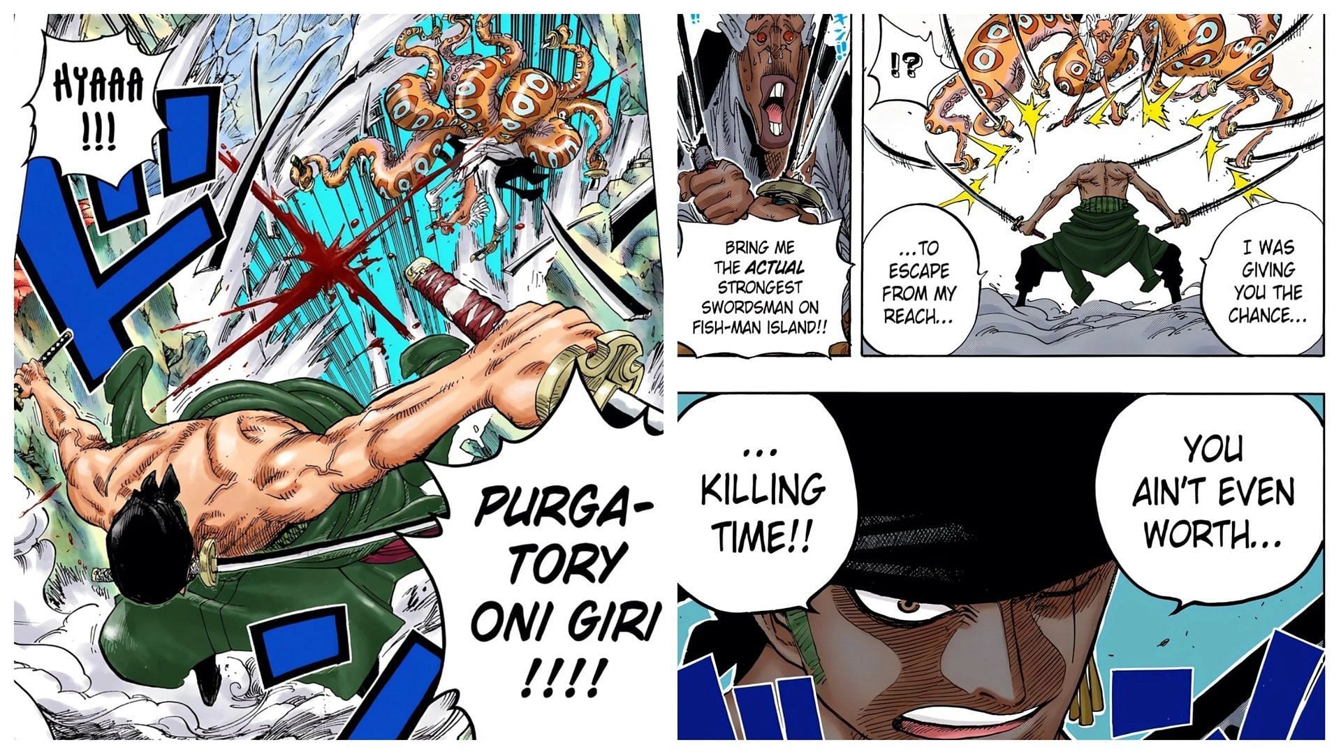 Zoro vs Hyozo in the One Piece manga (Image via Shueisha)