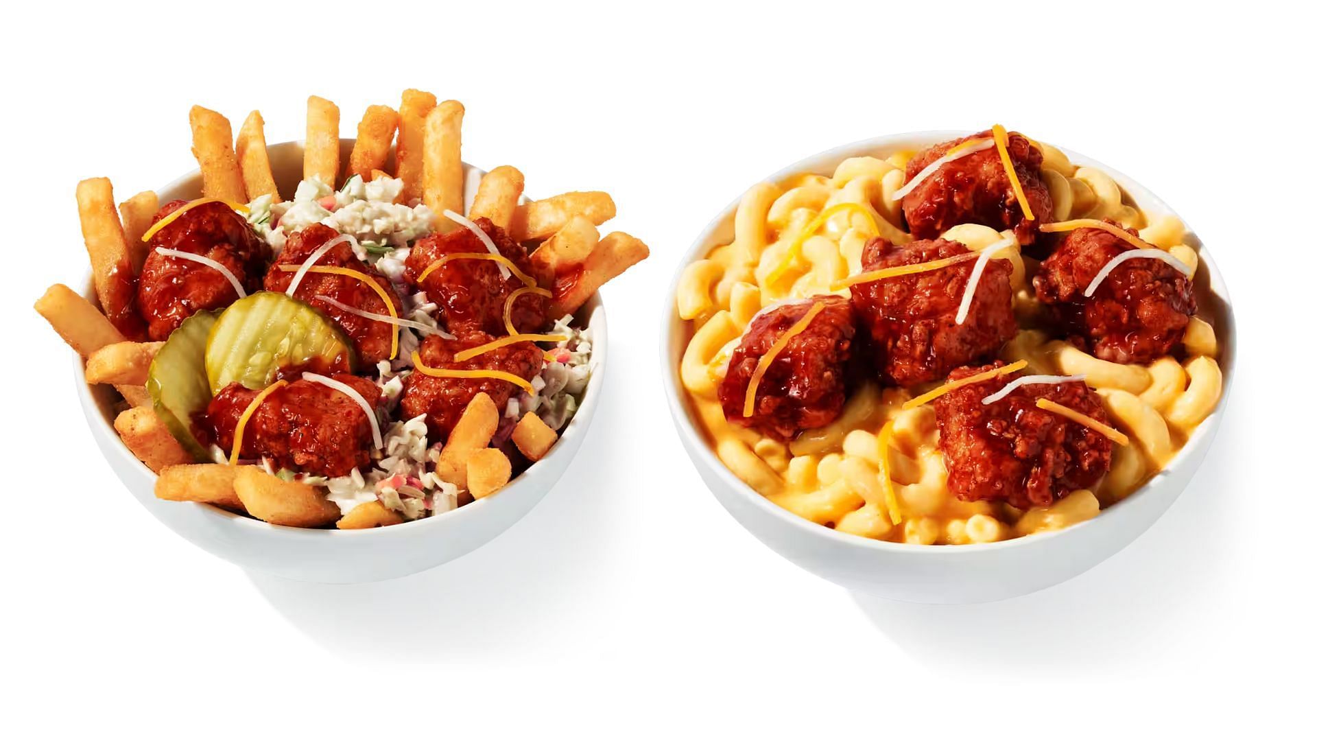 Korean BBQ Mac &amp; Cheese bowl and Korean BBQ Loaded Fries bowl (Image via KFC)