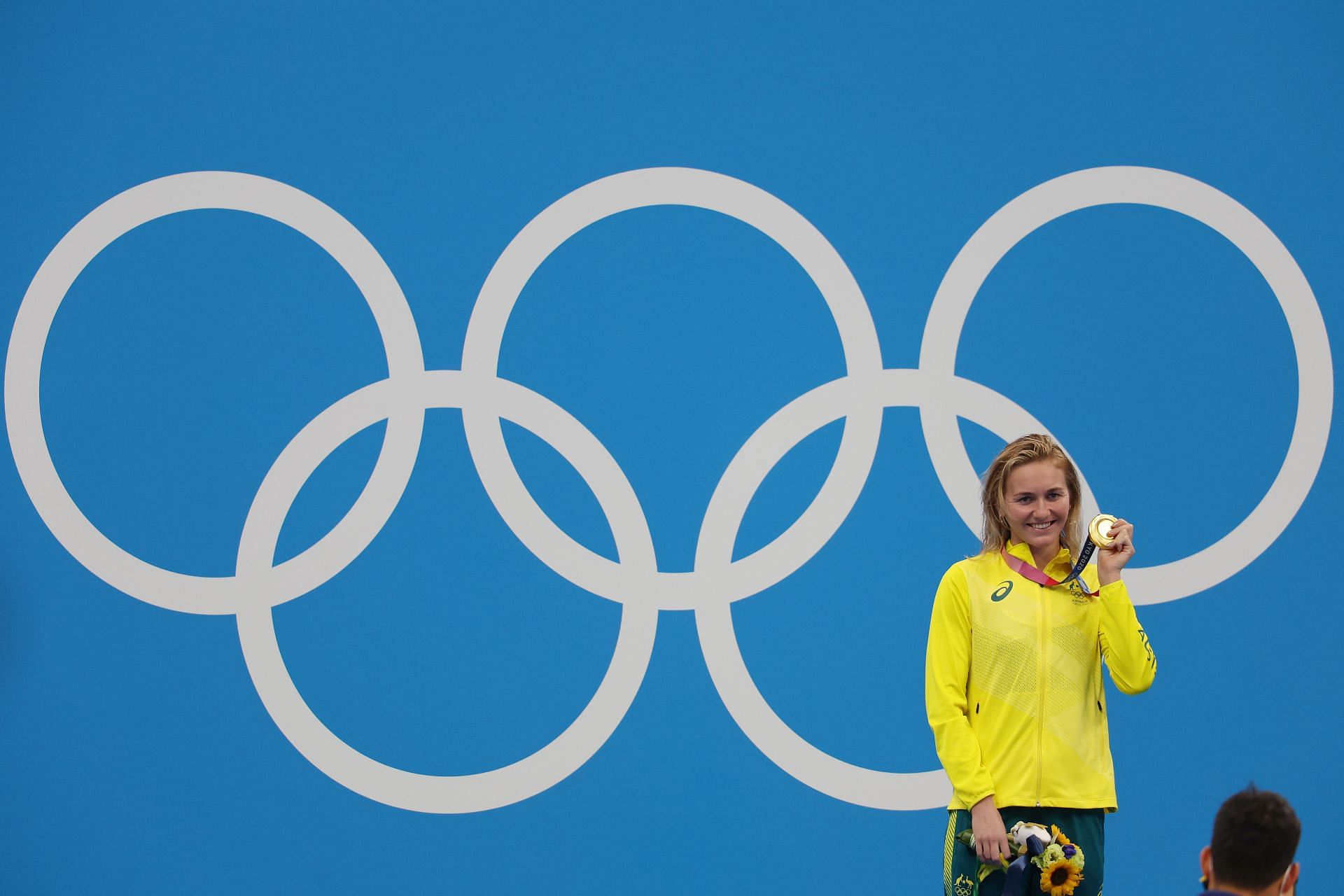 Titmus after winning the Women&#039;s 400m freestyle finals on the third day of the 2020 Tokyo Olympics (Image via: Getty Images)