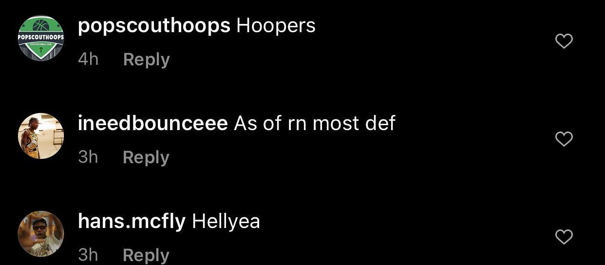 Reactions from fans who agree that Dylan Harper and Ace Bailey are the best duo in NCAAB. (Image Source: Instagram/@ballislife)