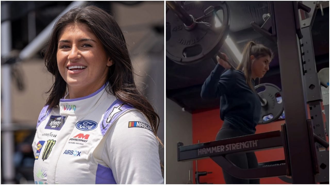 Hailie Deegan shares her gym workout routine on IG story (Images from @hailiedeegan on Instagram and Imagn)