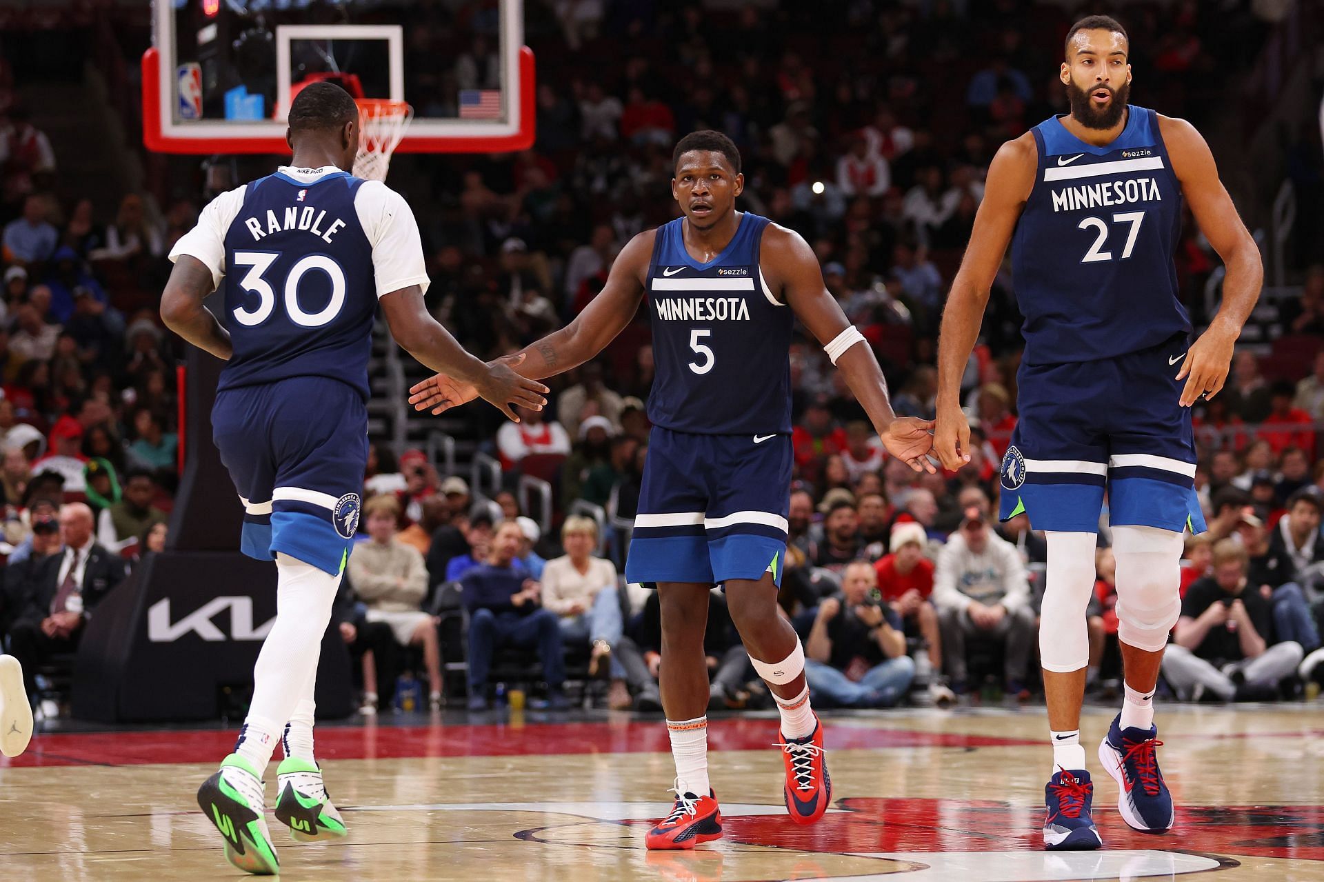 The Timberwolves &quot;big three&quot; in action v Chicago Bulls (Image Source: Getty)