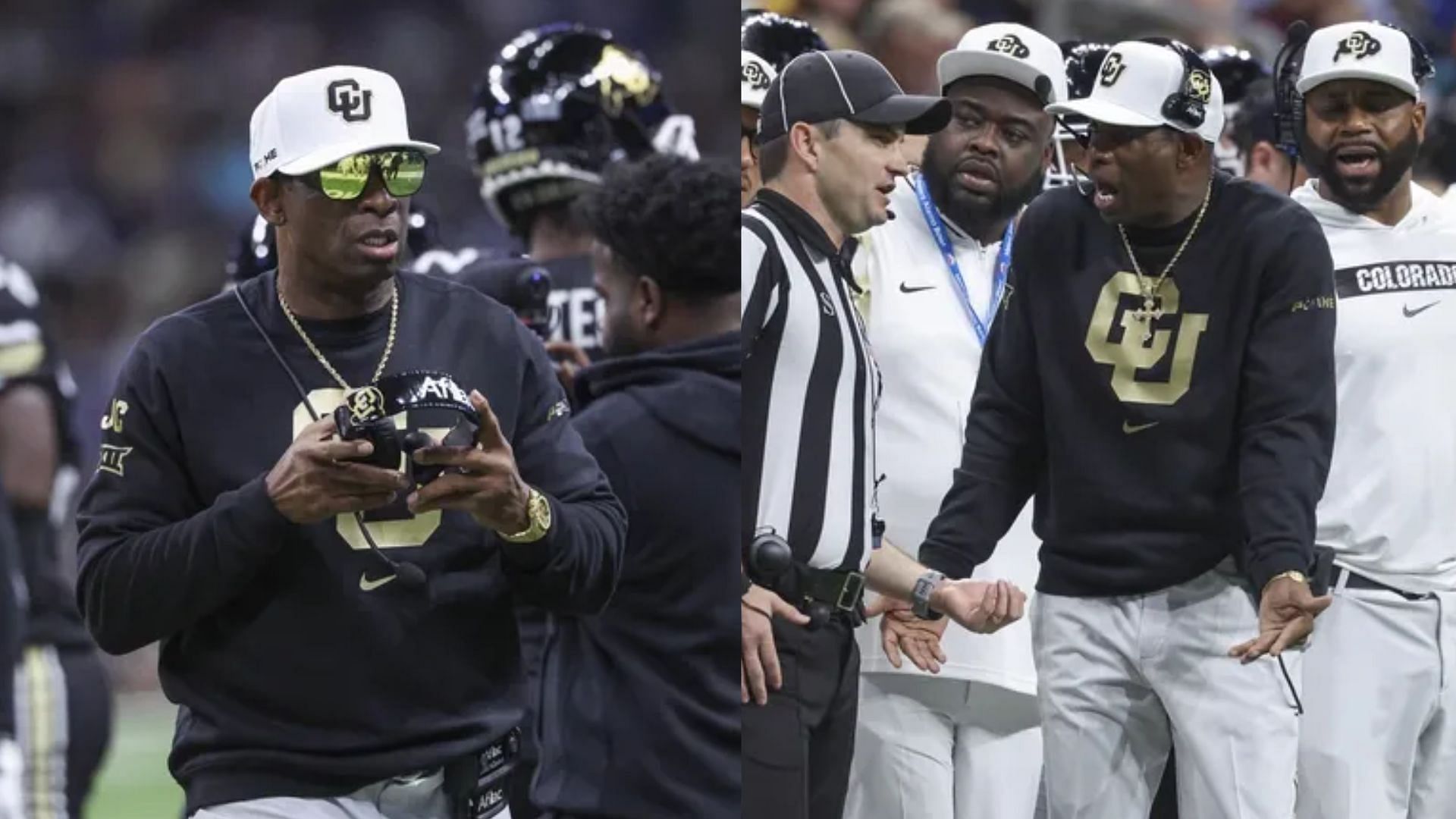 Colorado Buffaloes coach Deion Sanders and his staff