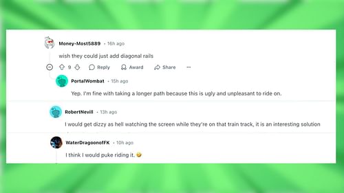 Redditors react to the diagonal railroad idea (Image via Reddit/DetectiveHalligan/Mojang Studios)