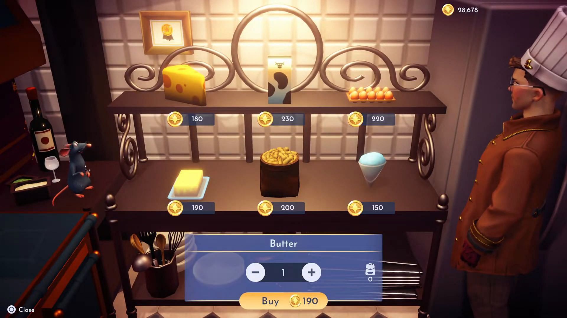 Butter costs 190 Star Coins (Image via Gameloft || YouTube/@Greymane Gaming)