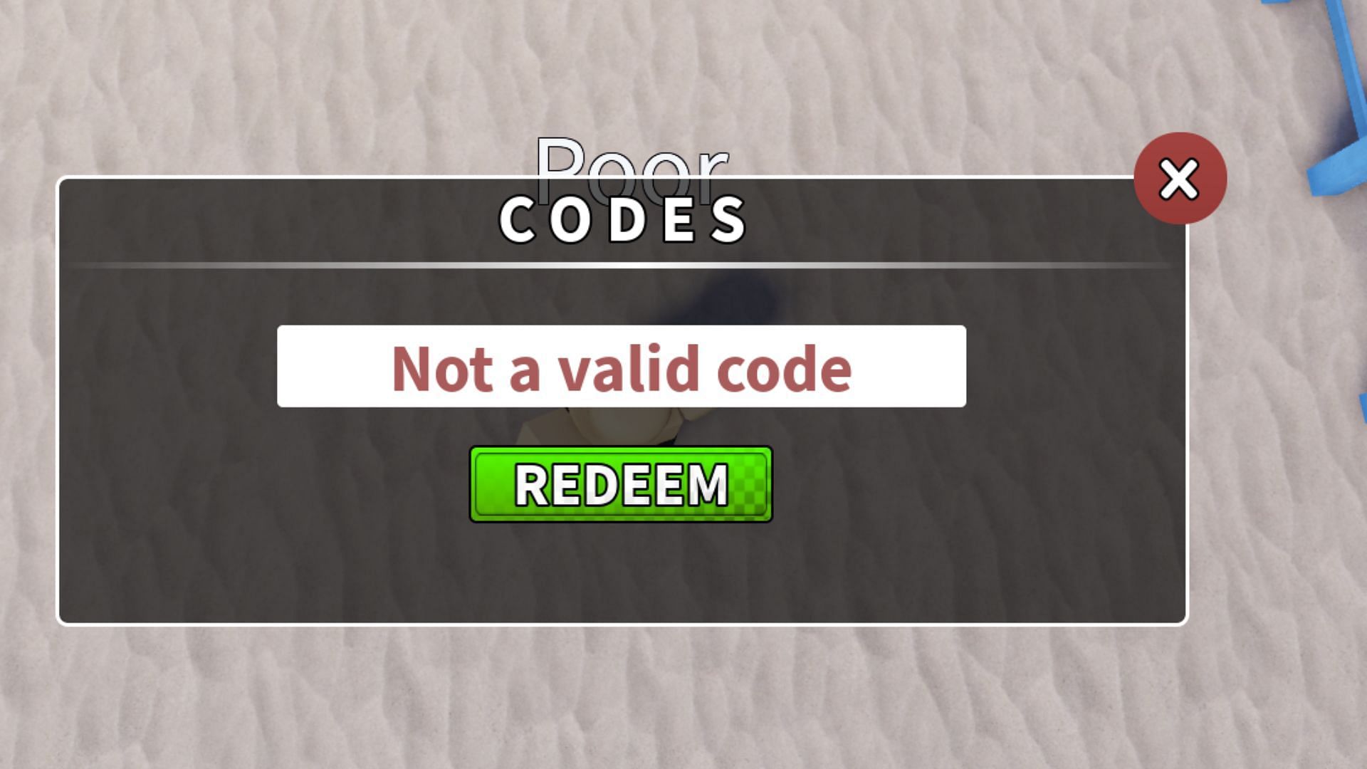 Slap Legends invalid code issue (Image via Roblox)