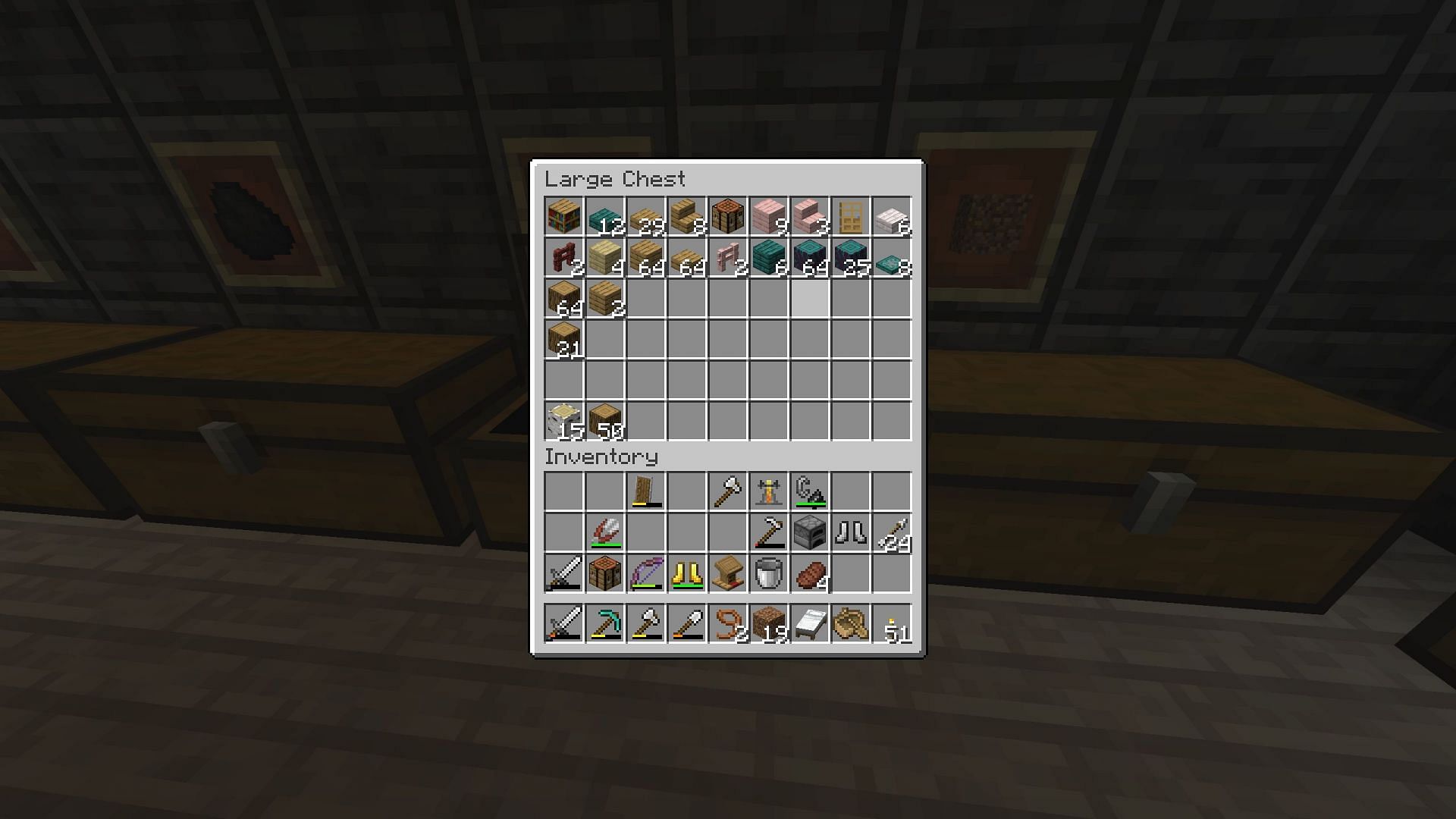 Create chests according to categories of blocks and items in the game (Image via Mojang Studios)