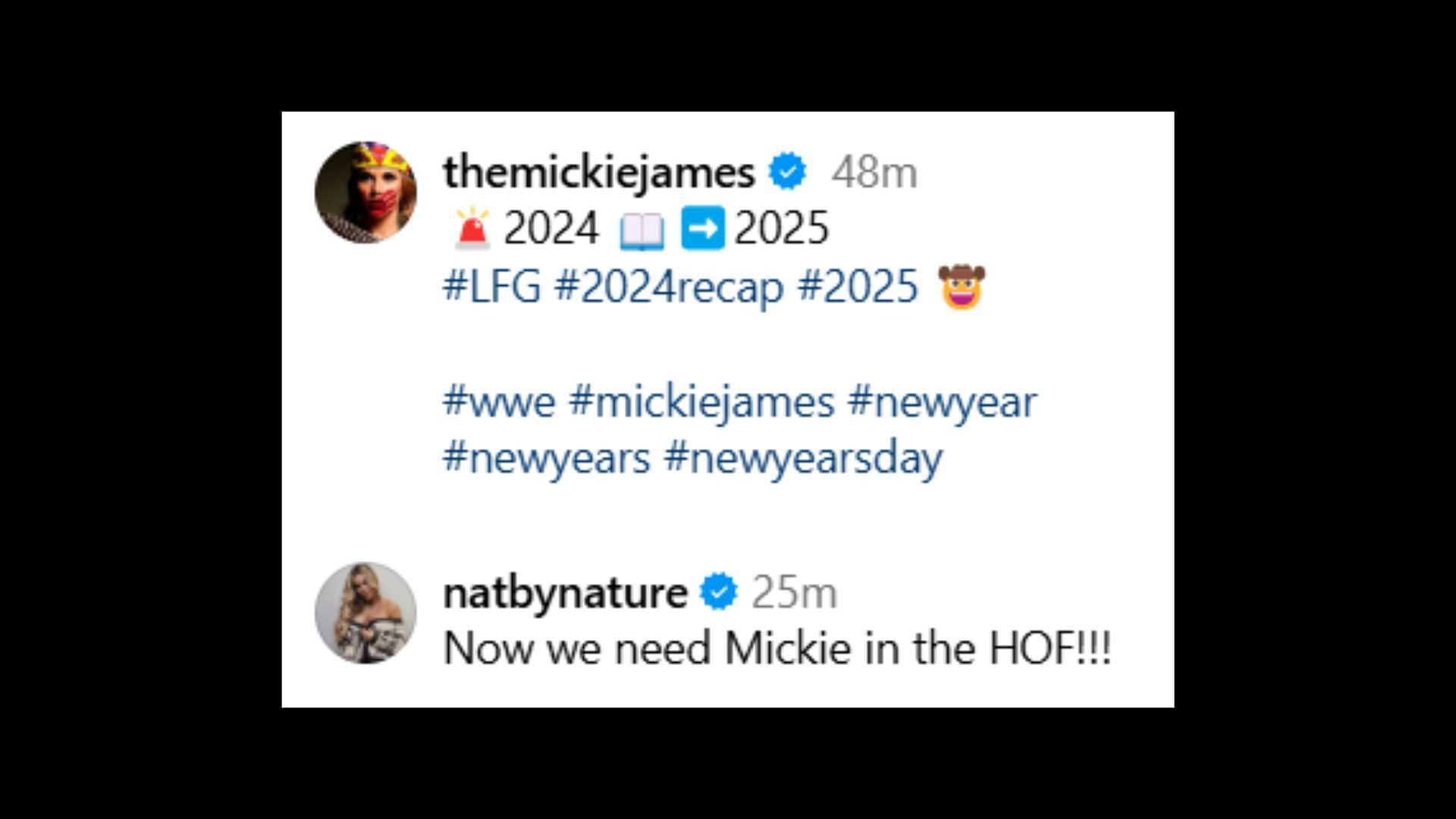Natalya says James should be in the WWE Hall of Fame! [Image via Instagram]