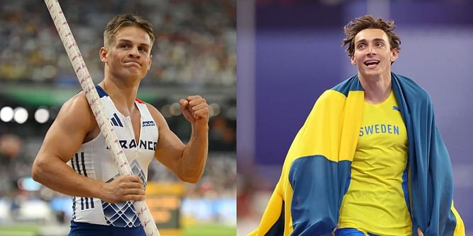 Mondo Duplantis reacts to Thibaut Collet's hilarious message as he shares an unseen picture taken 11 years ago