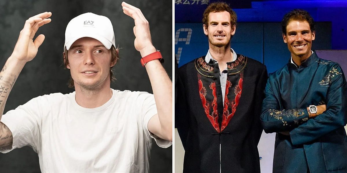 Alexander Bublik (L); Andy Murray with Rafael Nadal (R) | Images: Getty