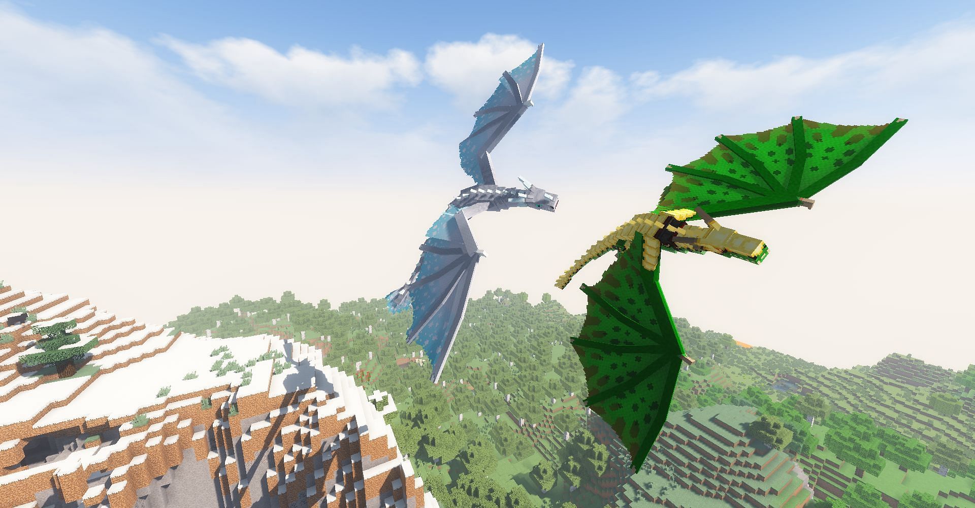 Similar to Ender Dragon, a friendly dragon can be added to Sthe ky dimension that needs to be tamed (Image via CurseForge/sbom_xela)