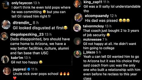 Fan reactions to Alijah's commitment (Credits: Instagram/@sportscenternext)