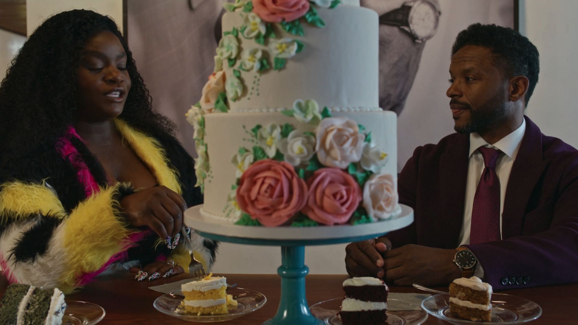 Angie and Mike's cake tasting (Image via Prime Video)