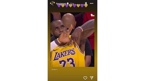 LeBron James shows love to Lakers amid the Los Angeles wildfires. [photo: @kingjames/IG]