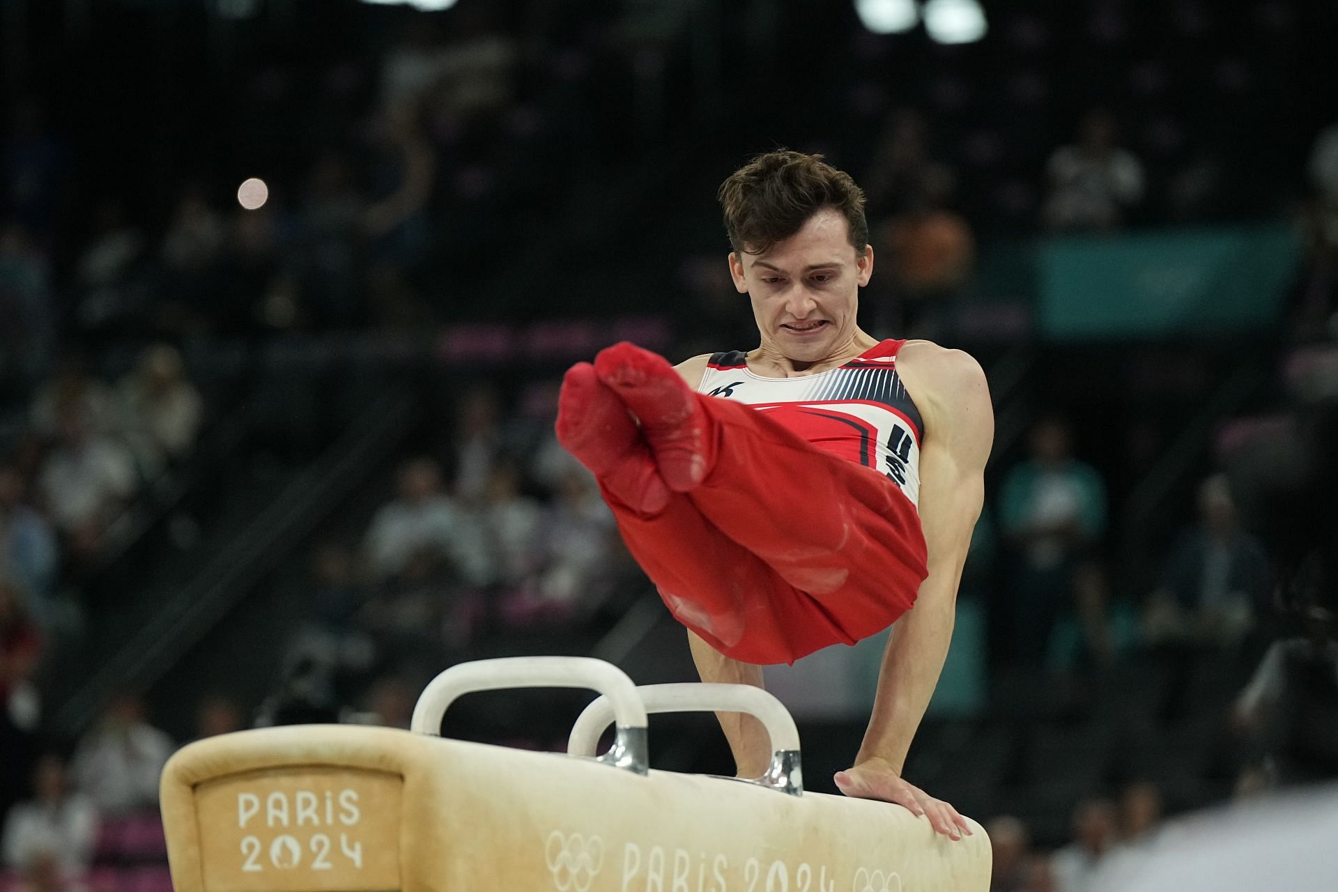 Stephen Nedoroscik performing in the pommel horse at the 2024 Summer Olympics - (Source: Getty)