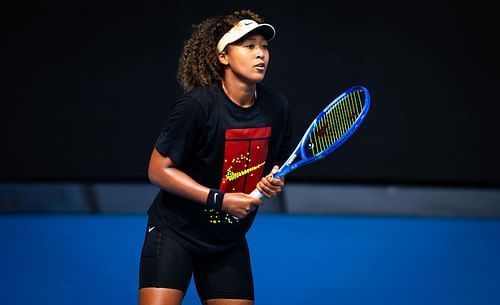 Naomi Osaka practicing ahead of the Australian Open (Image Source: Getty)