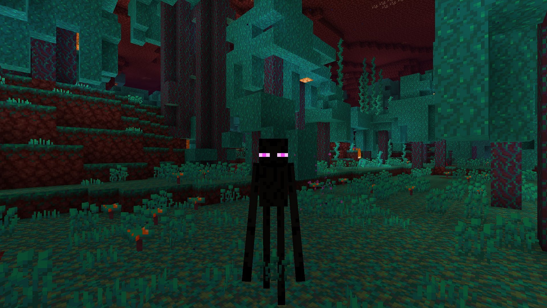 Enderman in Warped Forest (Image via Mojang)