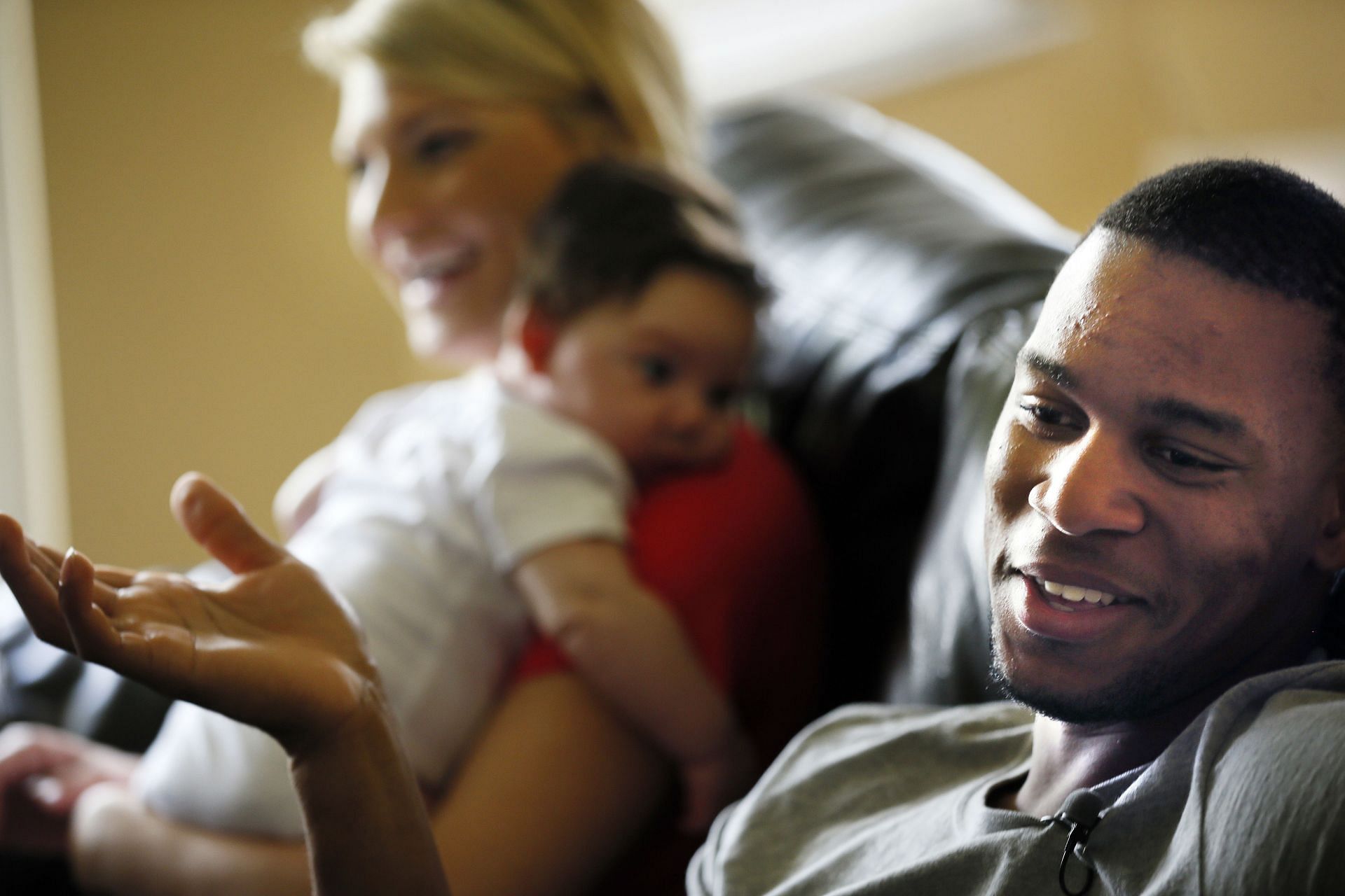 Byron Buxton relaxed at his home with is girlfriend Lindsey Tillery  and their  baby boy Brix Buxton Friday  Feb 21. 2014 in Fort Myers, Florida ] JERRY HOLT jerry.holt@startribune.com   Jerry Holt - Source: Getty