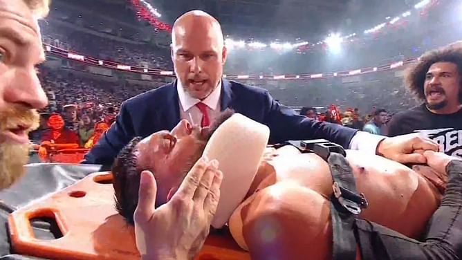 Finn Balor wheeled out on a stretcher on WWE RAW after bad fall, but then there's a twist