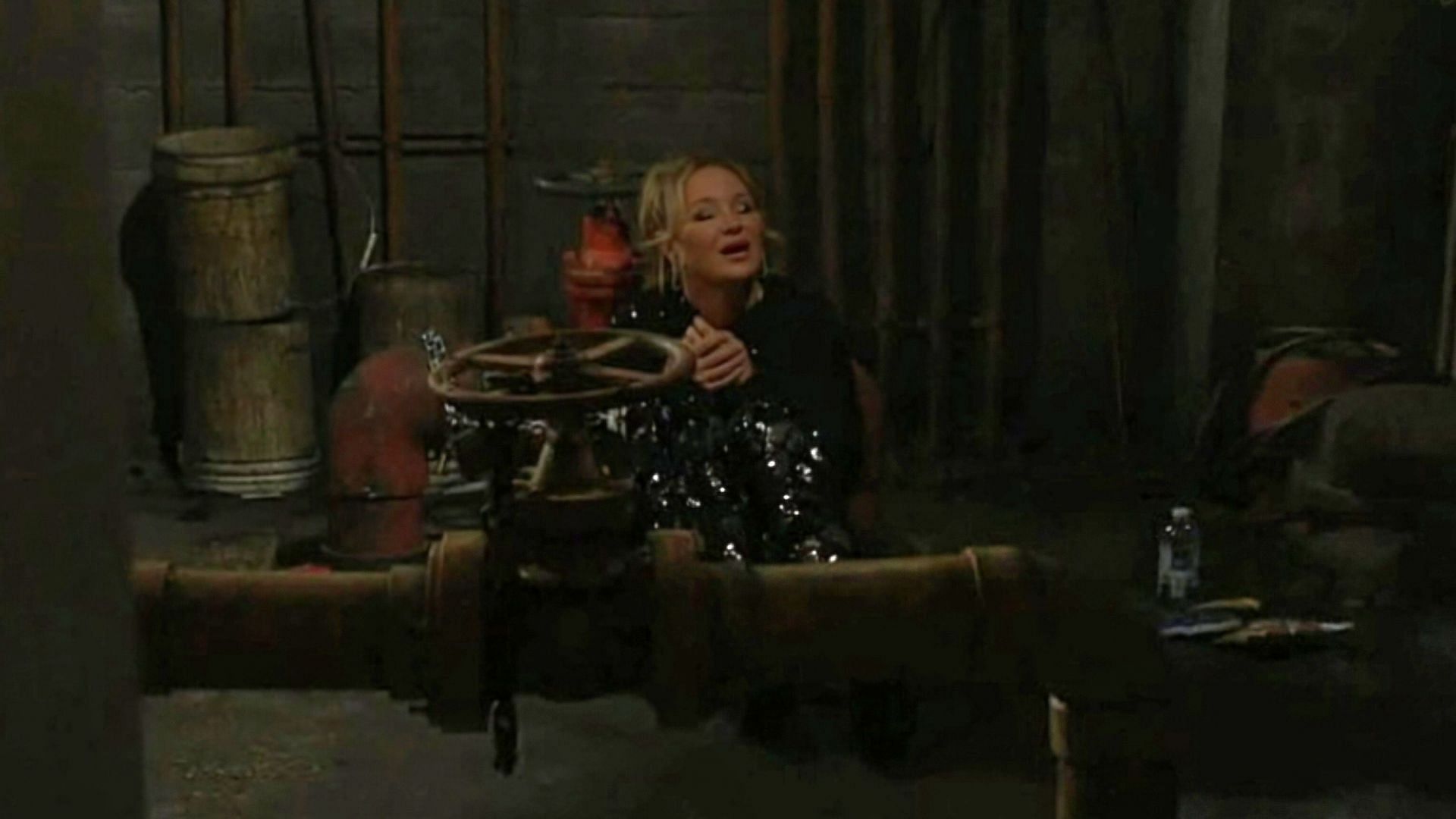 An imprisoned Sharon Newman in a still from The Young and the Restless (Image via CBS)