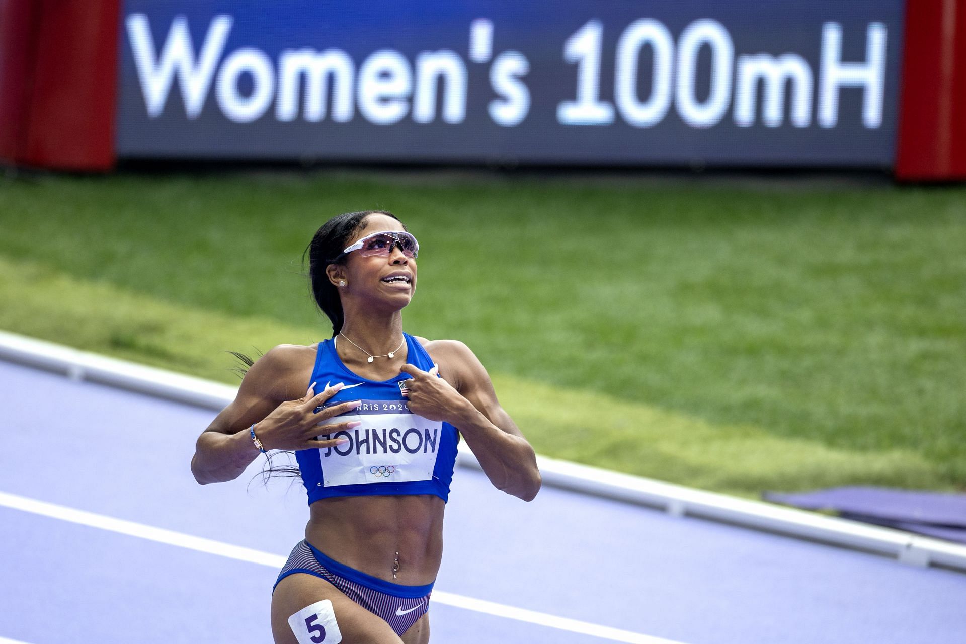 In Picture: Alaysha Johnson reacts at the Olympic Games-Paris 2024 - (Source: Getty)