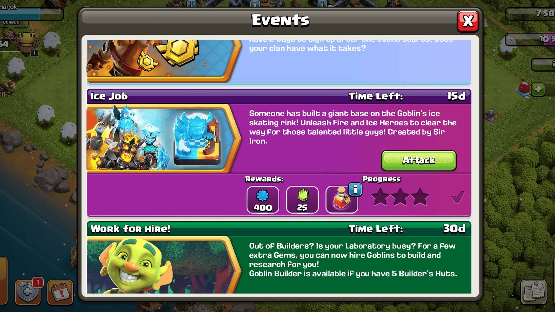 Rewards for completing the challenge (Image via Supercell)