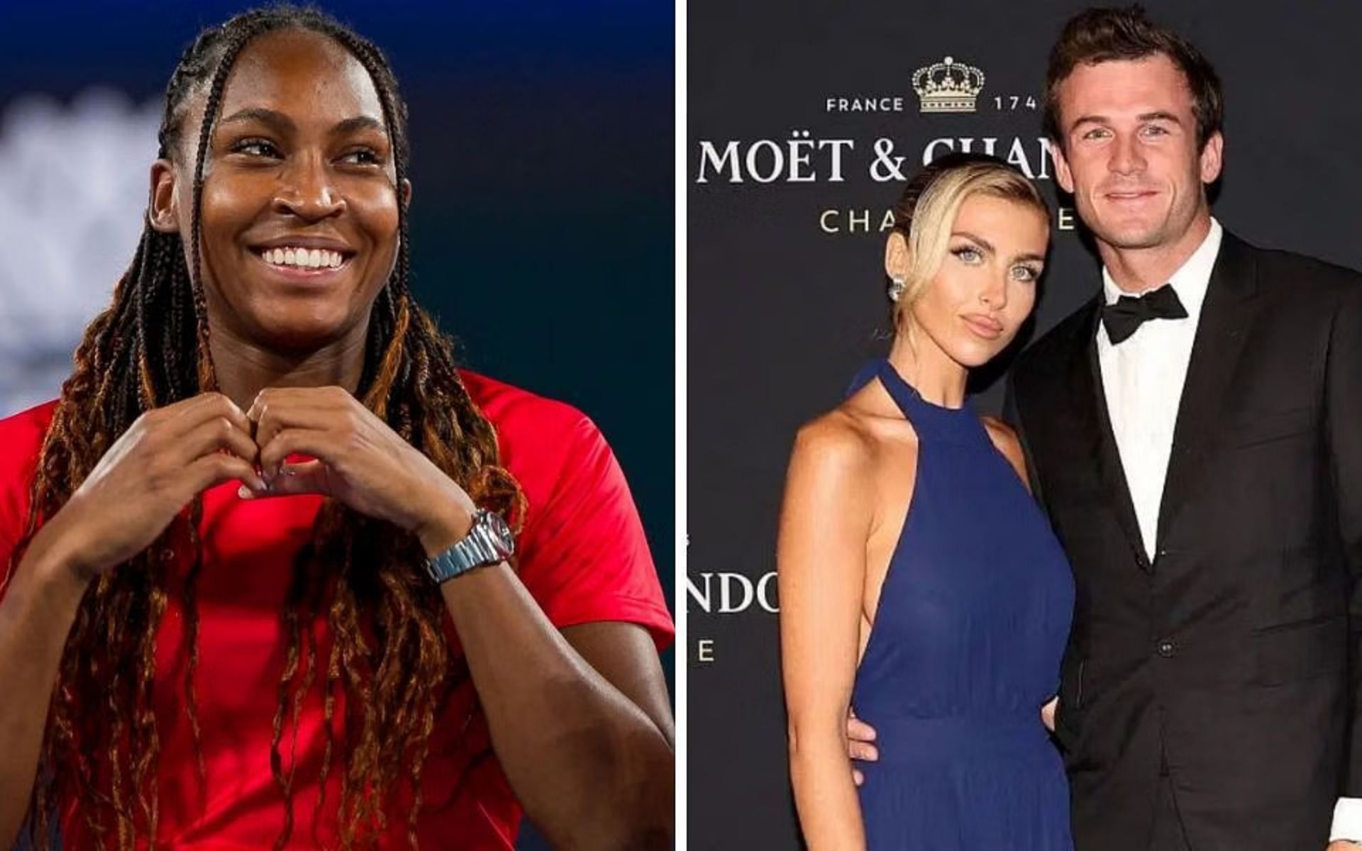 Coco Gauff and Paige Lorenze with her boyfriend Tommy Paul