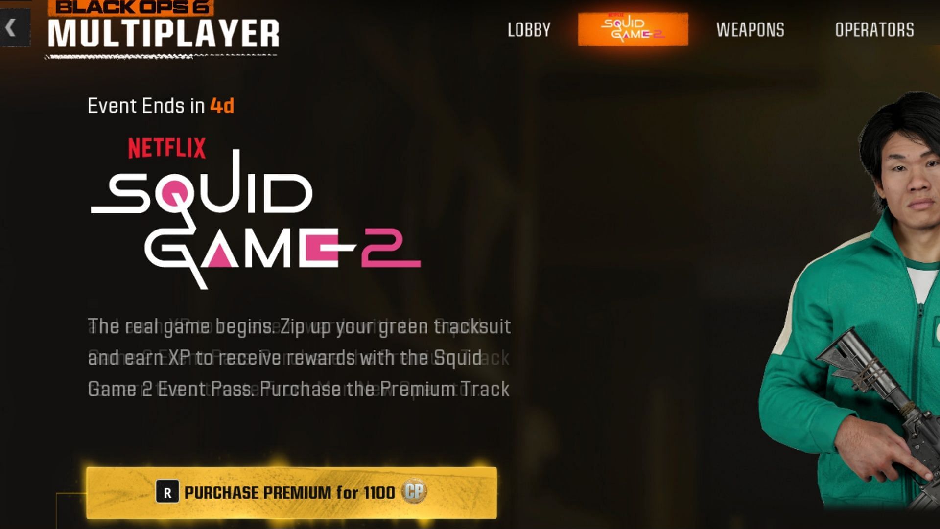 Squid Game 2 event in-game timer (Image via Activision)