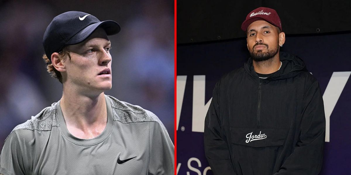 Jannik Sinner (L) Nick Kyrgios (R). (Images: All via Getty)