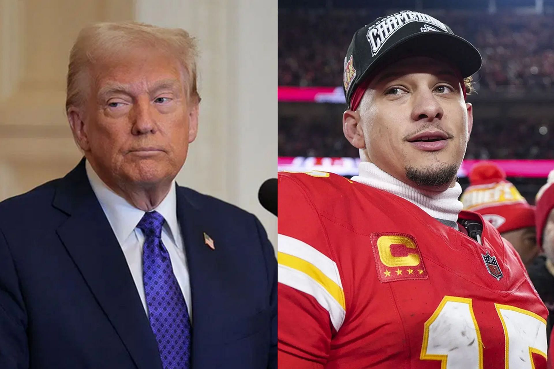 Donald Trump - L and Patrick Mahomes - R (Collage Images Credit: Getty)