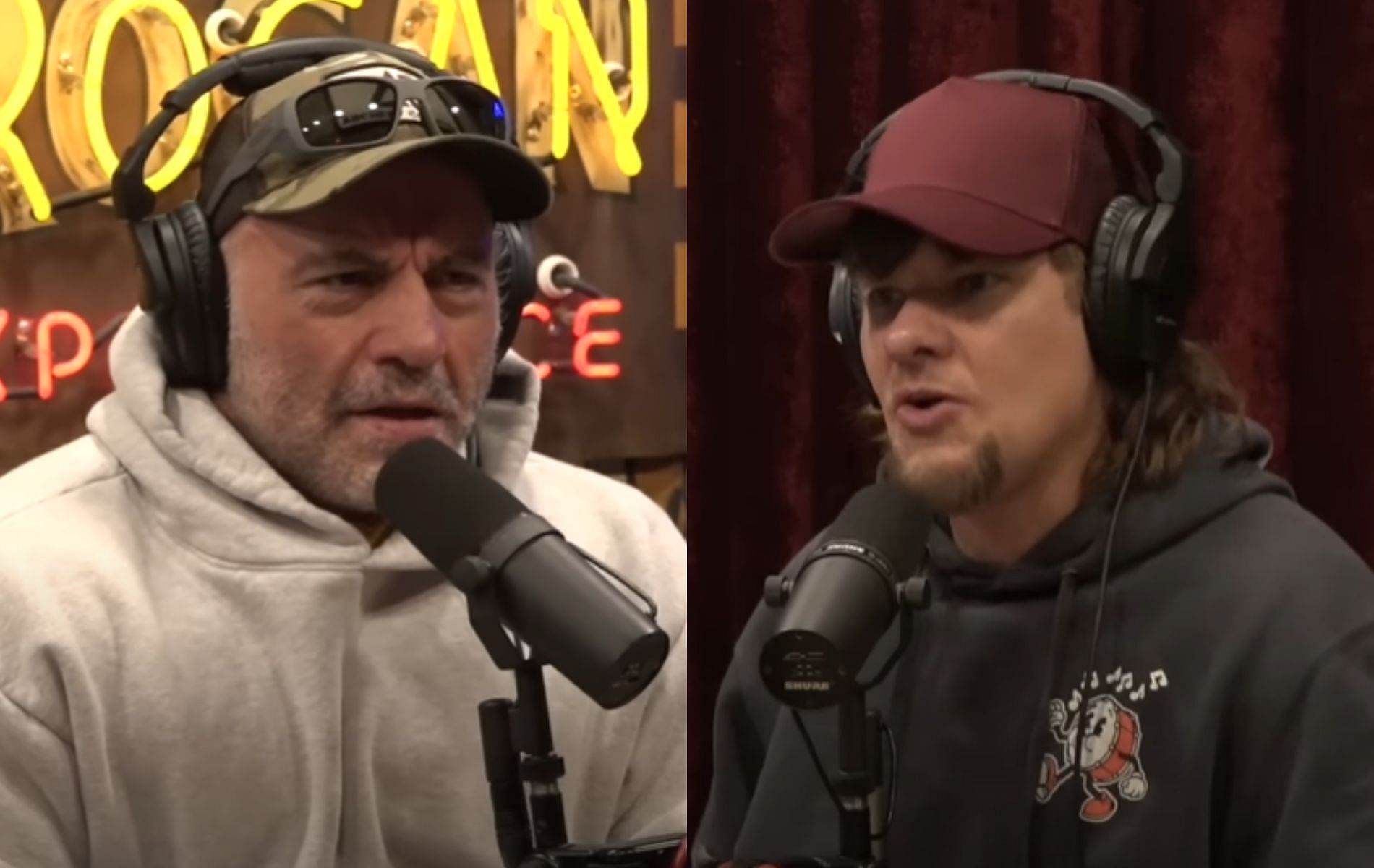 Joe Rogan and Theo Von question the trustability of FBI and CIA after linking them to famous political assassinations. [Image Courtesy: @PowerfulJRE on YouTube]