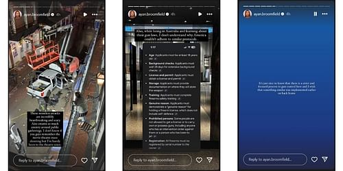 Ayan Broomfield's Instagram story (Image via Instagram@ayan.broomfield)