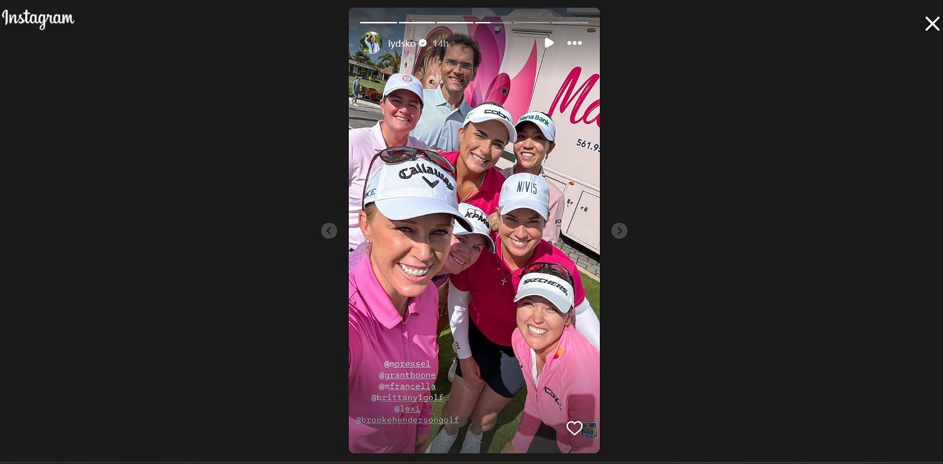 Lydia Ko&#039;s story with golfers and attendees/Source: @lydsko on IG