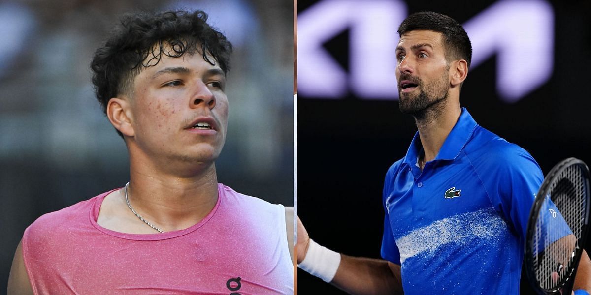 Shelton (L), Djokovic (R) Source: Getty