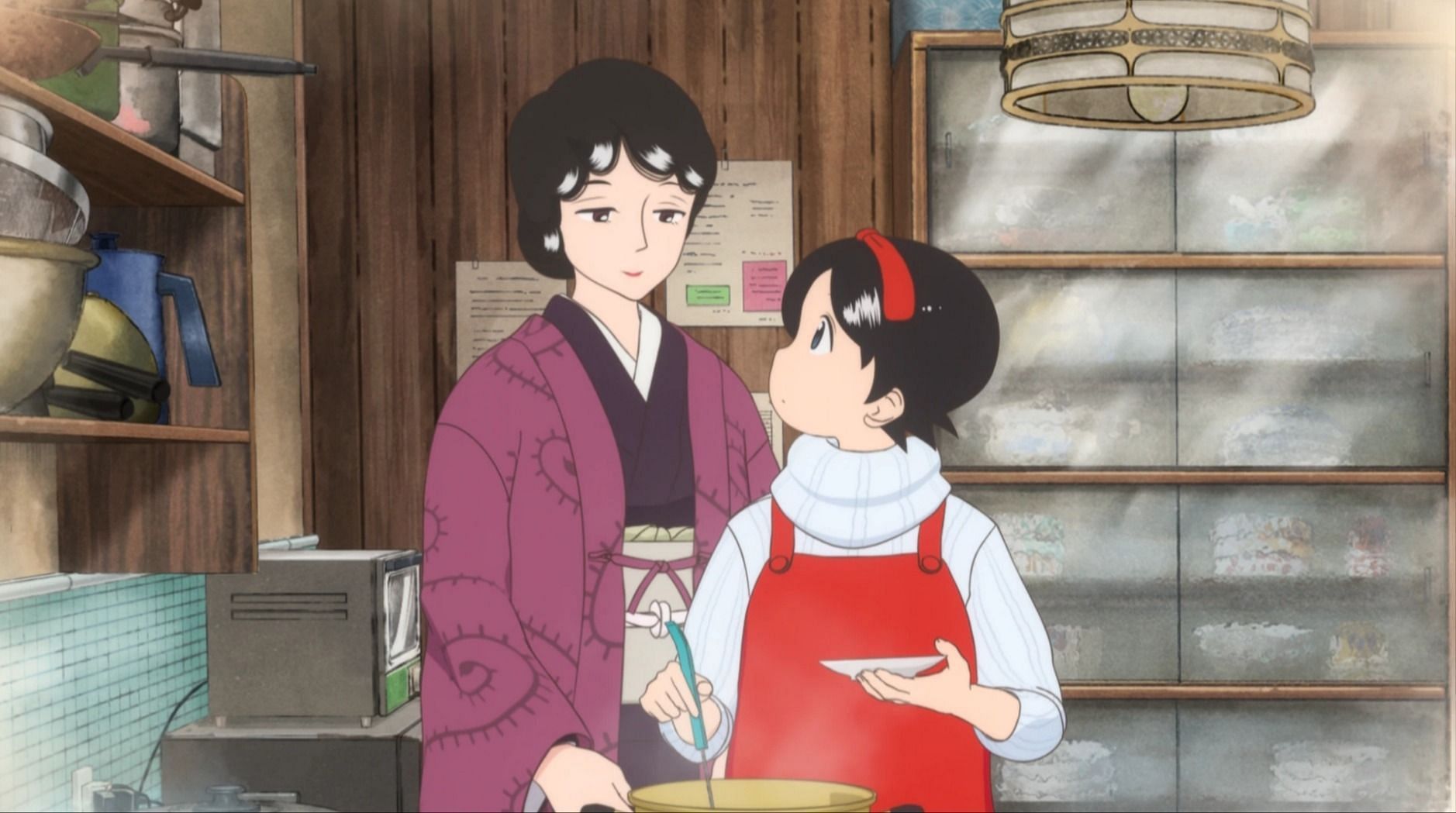 Momoko and Kiyo Nozuki as seen in Maiko-san Chi no Makanai-san anime (Image via J.C. Staff)