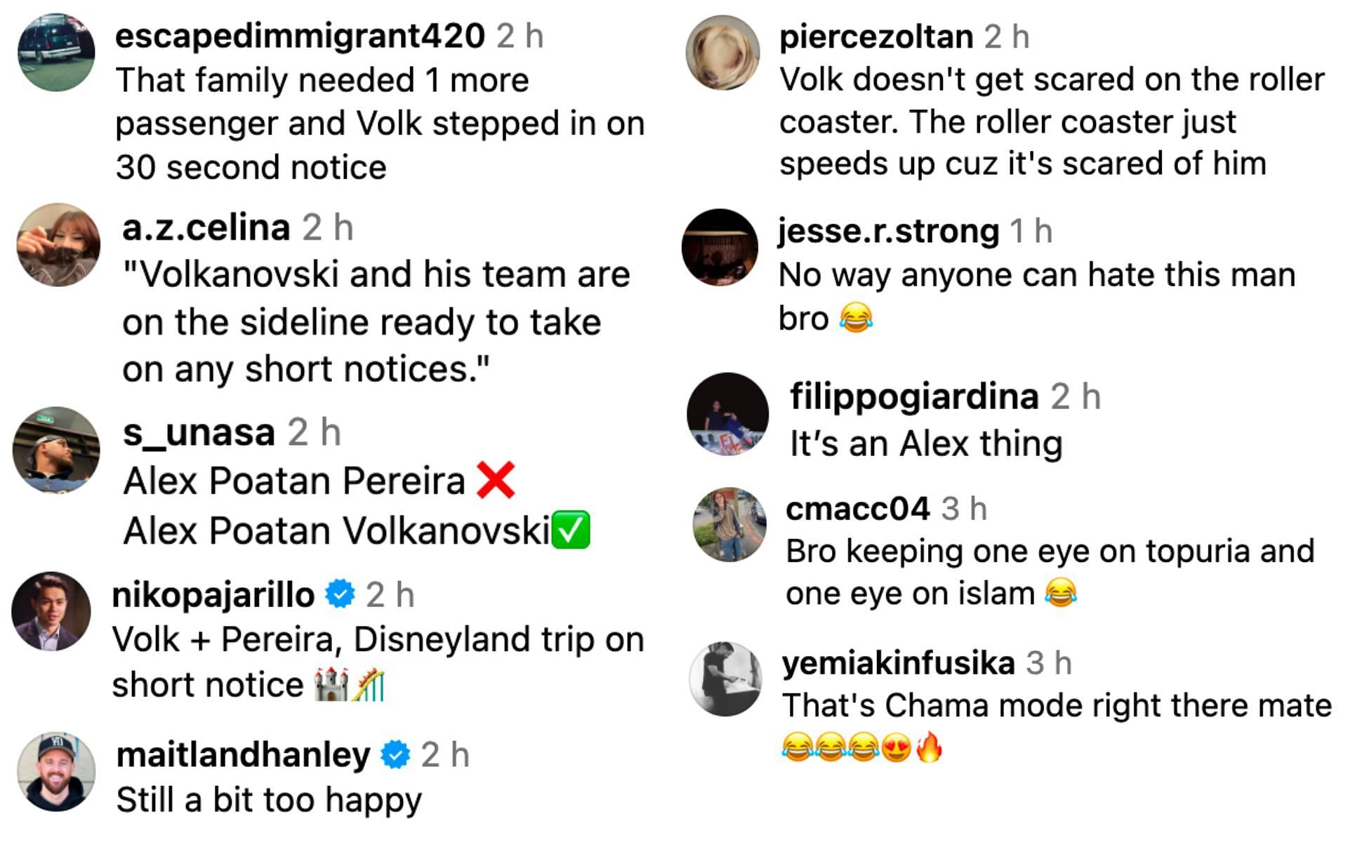 Fans react to Alexander Volkanovski&#039;s recent post. [Screenshot via. @alexvolkanovski via Instagram]