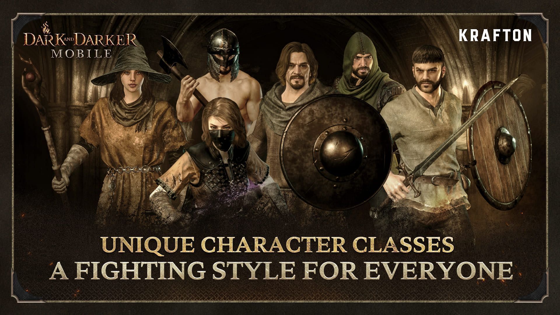 Different character classes in the game (Image via Krafton)