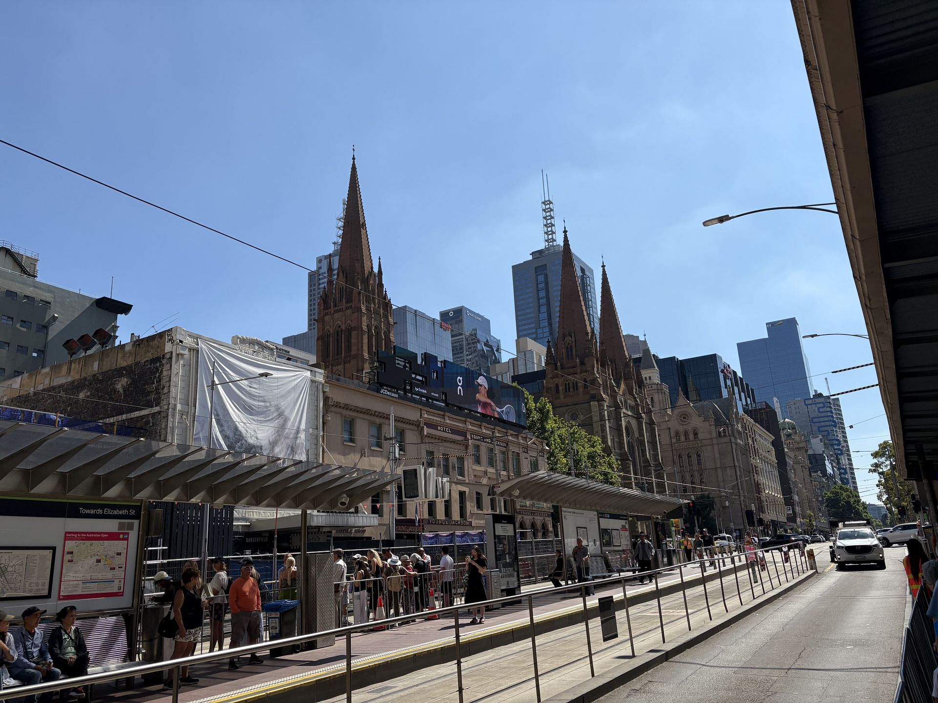 Iga Swiatek&#039;s billboard in Melbourne during the 2025 Australian Open.