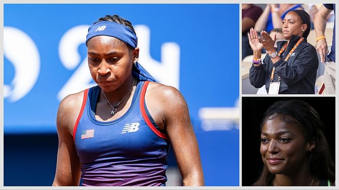 Coco Gauff's mother Candi and Gabby Thomas react as American moves on from Australian Open setback with determined message