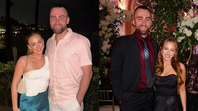 Colton Cowser's girlfriend Claire Wolford drops 3-word reaction to celebrating New Year with Orioles star at fellow cheerleader's wedding