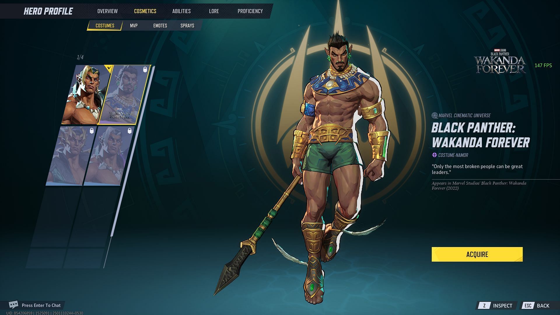 Namor (Black Panther: Wakanda Forever) skin (Image via NetEase Games)