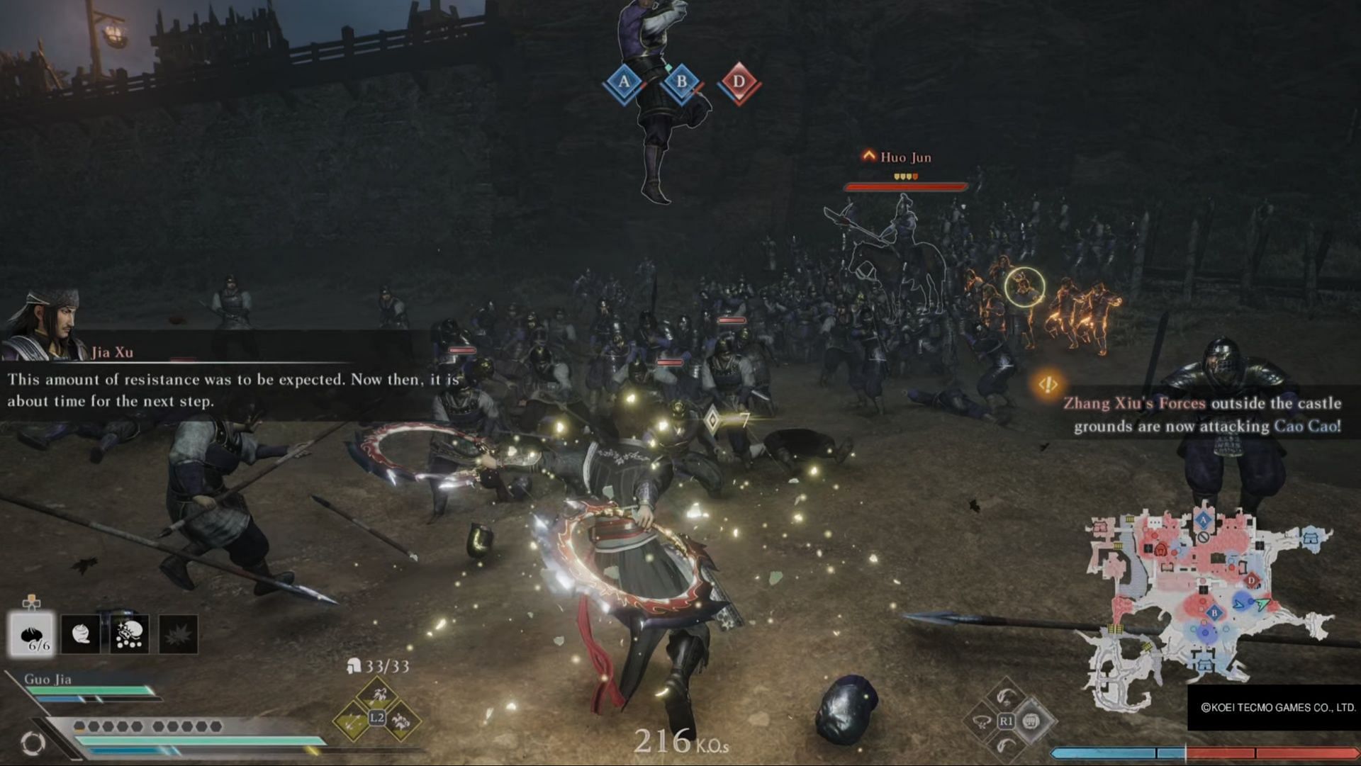 The first sets of reinforcements need to be dealt with fast, before moving on (Image via Koei Tecmo)