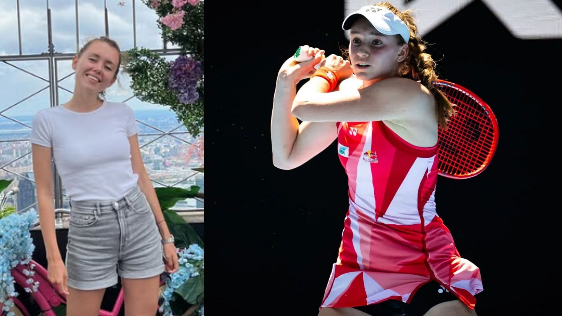 Ann Rybakina (L); Elena Rybakina at the Australian Open; Sources - Instagram @annrybakina and Getty