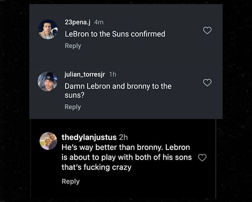 Fans speculate on LeBron James' future. (Credits: Instagram/@_justbryce)