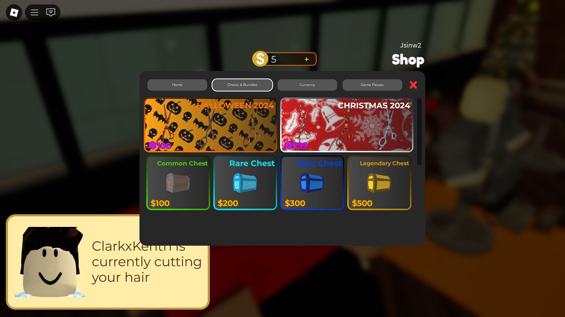 In-game shop (Image via Roblox)