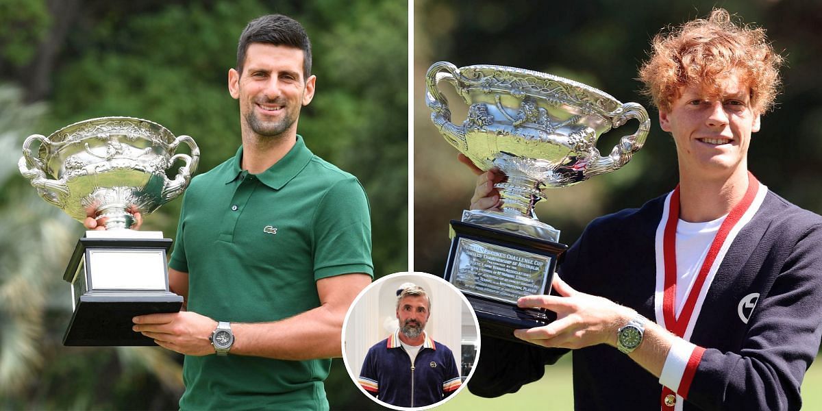 Novak Djokovic (L), Jannik Sinner (R) &amp; Goran Ivanisevic (inset) [Image Source: Getty Images]