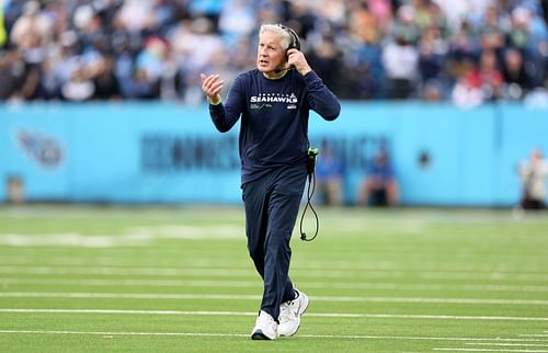 Pete Carroll during Seattle Seahawks v Tennessee Titans (Image Source: Getty)